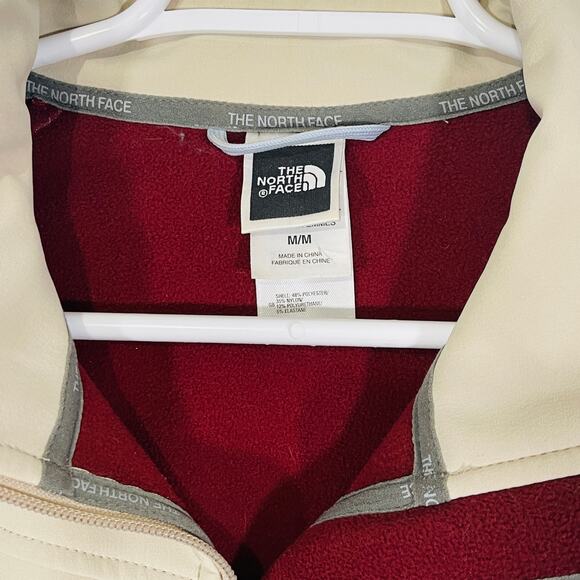 The North Face Softshell Apex Lightweight Jacket Women Medium Cream Fleece Lined - Picture 10 of 11